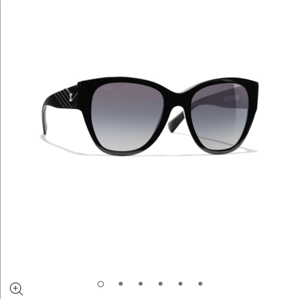 🖤$450. Chanel Current style Large Black Rounded Cat Eye. RX Lenses inserted.